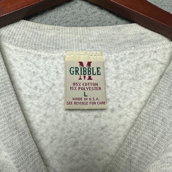 VTG Ashbury Seminary Sweater Adult Large Gray Pullover 90s Crewneck Collegiate - Picture 5 of 10